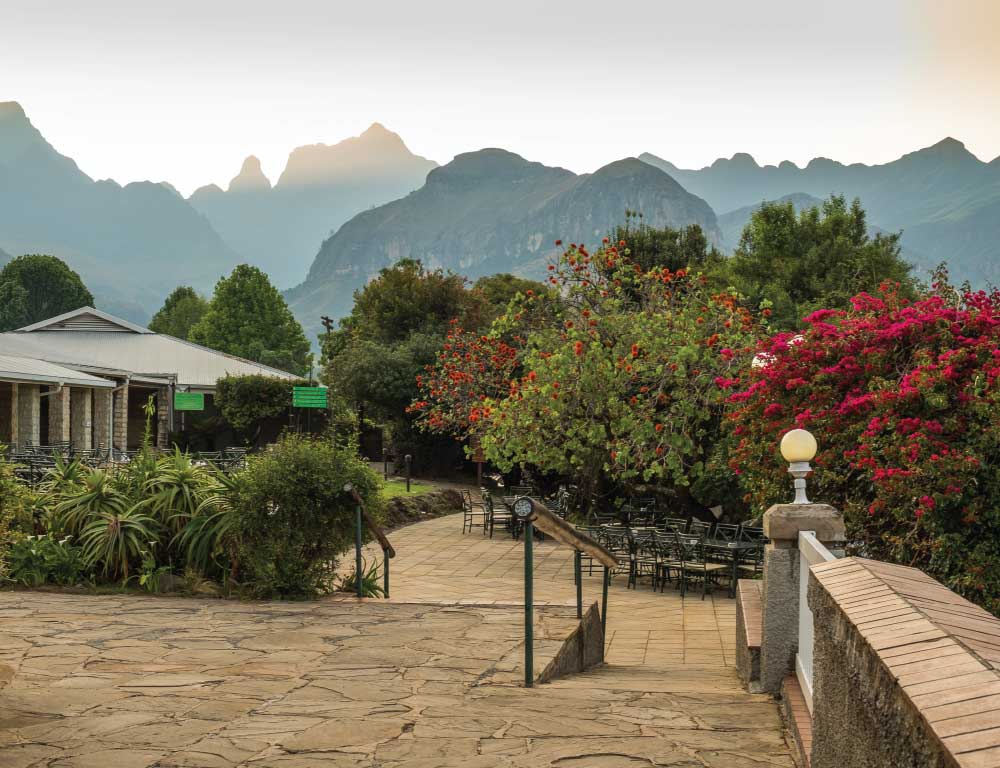 Cathedral Peak Hotel walkway