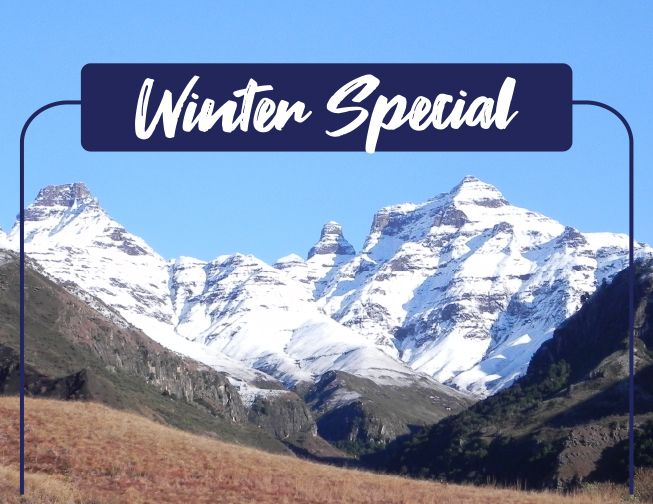 Snowcapped Drakensberg mountains