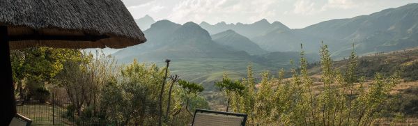 View of the Drakensberg from Cathedral Peak Hotel