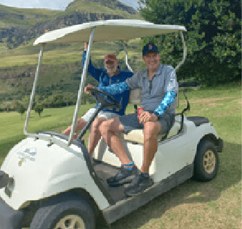 Men in a golf cart