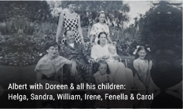 Albert with Doreen and all his children
