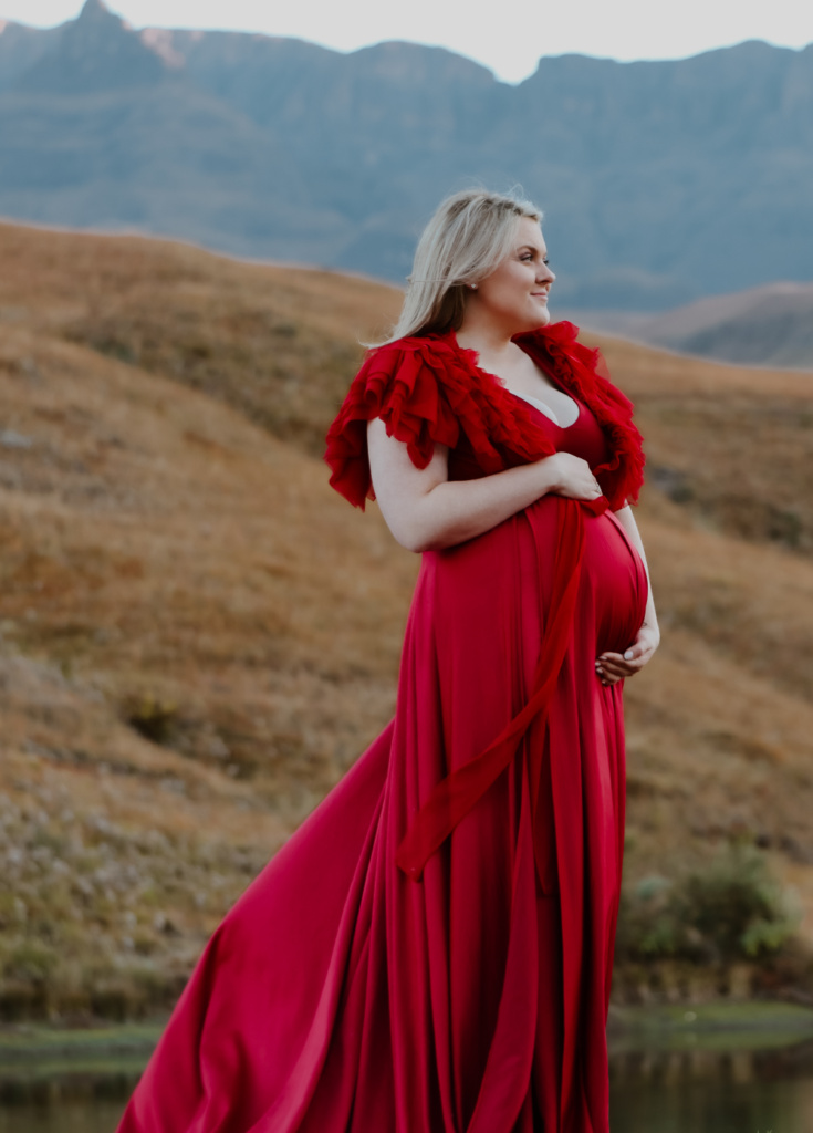 Lady in red dress
