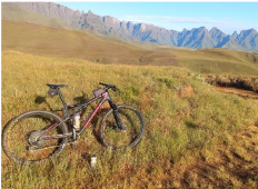 A mountain bike in the Drakenberg foothills