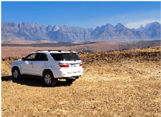 A suv in the Drakensberg foothills
